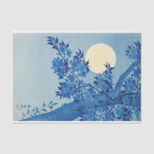Moon Night Abend Tree Blue Moonlit Seidenpapier