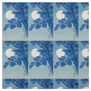 Moon Night Abend Tree Blue Moonlit Stoff