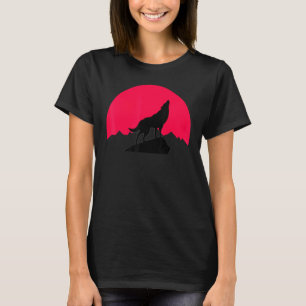 Moon Night Theme Wolf Summer Wolves Grafik T-Shirt