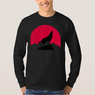 Moon Night Theme Wolf Summer Wolves Grafik T-Shirt