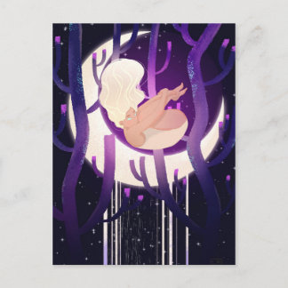 Moon Nymph in Woods Postkarte