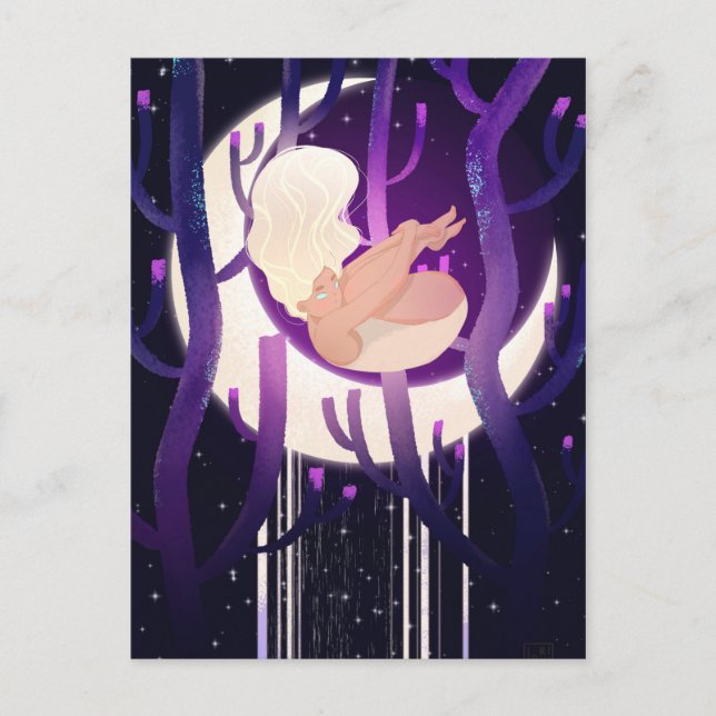 Moon Nymph in Woods Postkarte (Vorderseite)