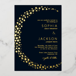 Moon of Stars Black Wedding Folieneinladung