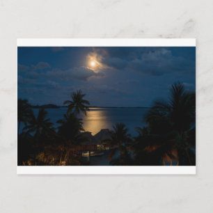 Moon on bora bora postkarte