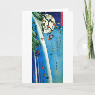 Moon over a Waterfall, Hiroshige, Ukiyo-e Karte