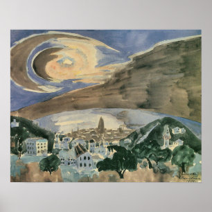 Moon Over Barcelona von Walter Gramatte Poster