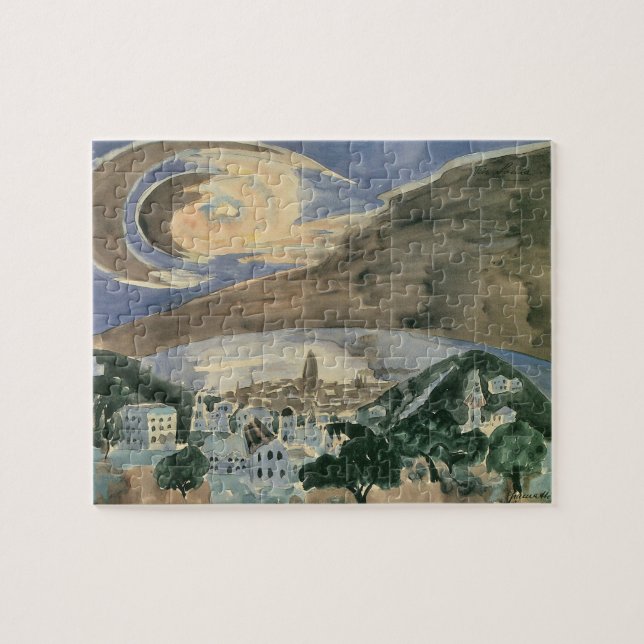 Moon Over Barcelona von Walter Gramatte Puzzle (Horizontal)