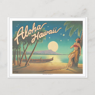 Moon Over Diamond Head Feiertagspostkarte