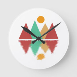 Moon Over Four Peaks #2 Runde Wanduhr