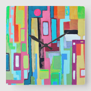 Moon Over Miami Wall Clock Quadratische Wanduhr