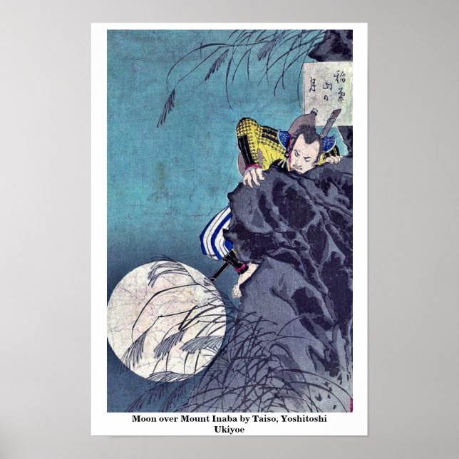 Moon over Mount Inaba by Taiso, Yoshitoshi Ukiyoe Poster (Vorne)