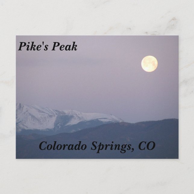 Moon Over Pike's Peak Postkarte (Vorderseite)