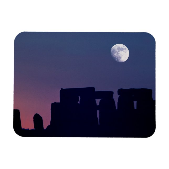 Moon Over Stonehenge | Wiltshire, England Magnet (Horizontal)