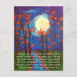 Moon Painting~Peace wie eine RIver Postcard Postkarte