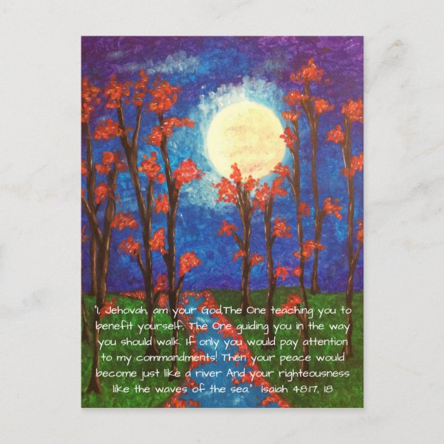 Moon Painting~Peace wie eine RIver Postcard Postkarte (Vorderseite)