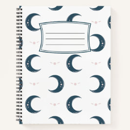 Moon Pattern Spiral Notebook 8.5x11 Notizbuch