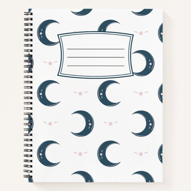 Moon Pattern Spiral Notebook 8.5x11 Notizbuch (Vorderseite)