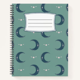 Moon Pattern Spiral Notebook 8.5x11 Notizbuch
