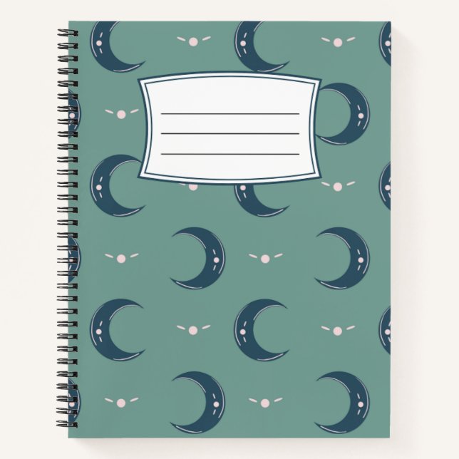 Moon Pattern Spiral Notebook 8.5x11 Notizbuch (Vorderseite)