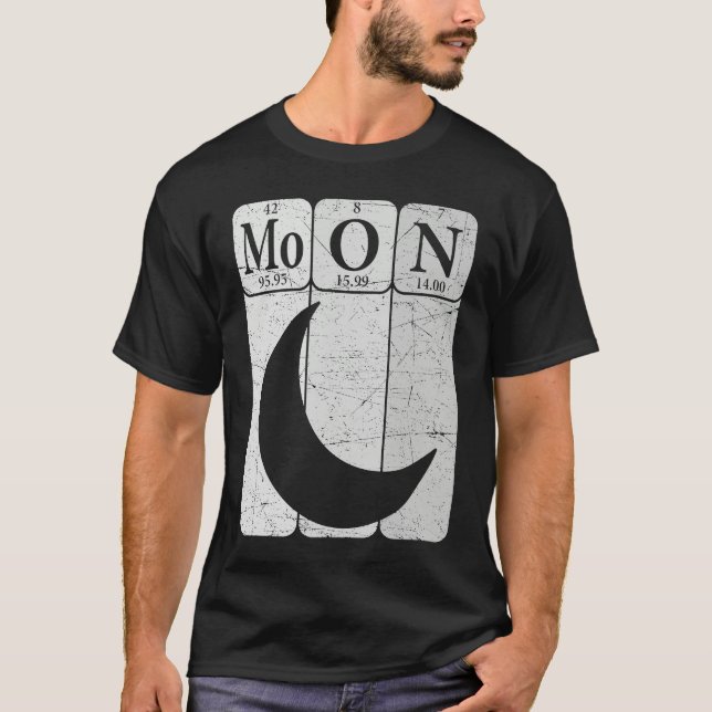 Moon Periodic Table Elements Moon Space Nerd Moon  T-Shirt (Vorderseite)