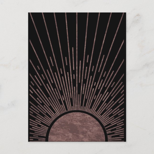 Moon Phase Arch Abstract Sun and Sun Rays Set, 1/6 Postkarte (Vorderseite)