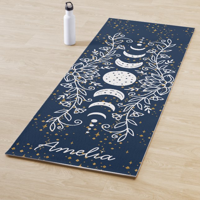 Moon Phase Celestial Stars Lotus Line Zeichnend Yogamatte (Beispiel)