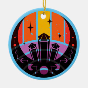 Moon Phase Gemstone Stars Sunset Keramik Ornament