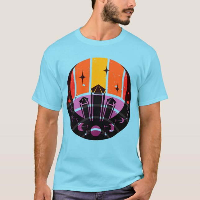 Moon Phase Gemstone Stars Sunset T-Shirt (Vorderseite)
