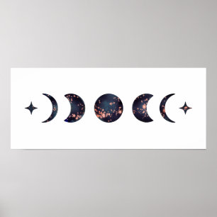 Moon Phase Stars Poster