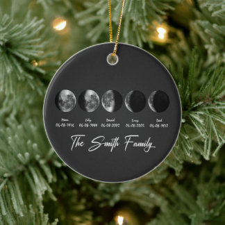 Moon Phase The Smith Family – Custom Names & Dates Keramik Ornament