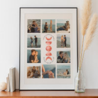 Moon Phase Verlobung Foto Collage Poster