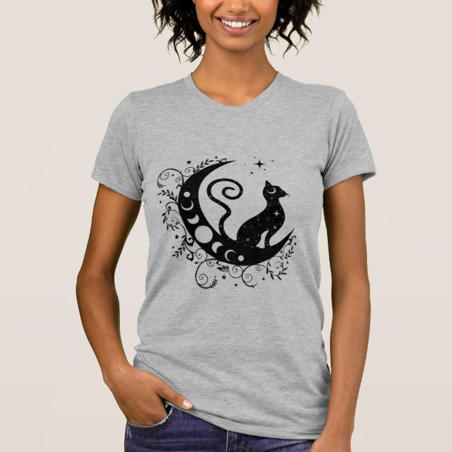 Moon Phases Cat T-Shirt (Vorderseite)