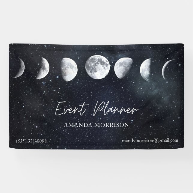 Moon Phases Celestial Event Planner Banner (Horizontal)