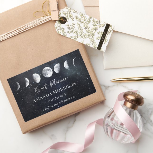 Moon Phases Celestial Event Planner Rechteckiger Aufkleber (Schenken)