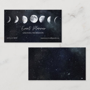 Moon Phases Celestial Event Planner Visitenkarte