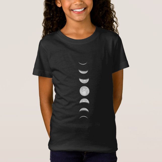 Moon Phases Cool Astronomie T-Shirt (Vorderseite)