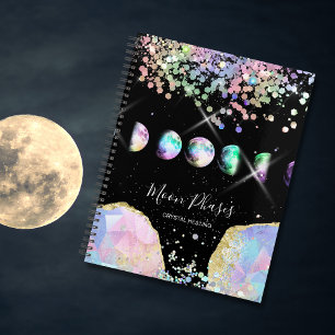 Moon Phases Crystal Gem Healing Holograph Business Planer
