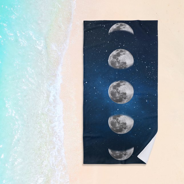Moon Phases Galaxy Stars Strandtuch (Moon Phases Galaxy Stars Beach Towel
)