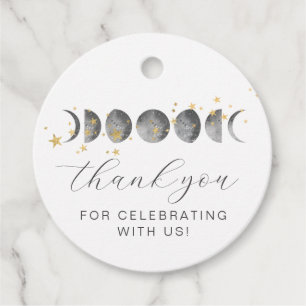 Moon Phases Gold Stars Geschenkanhänger