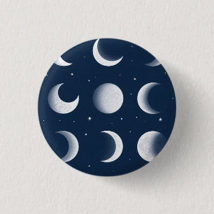 Moon Phases Grid Celestial Muster Design Button