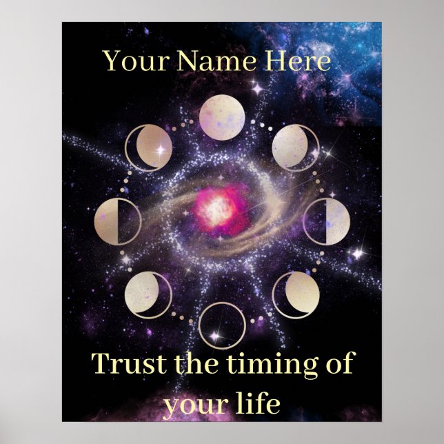 Moon Phases Sacred Geometry Wall Art Poster (Vorne)