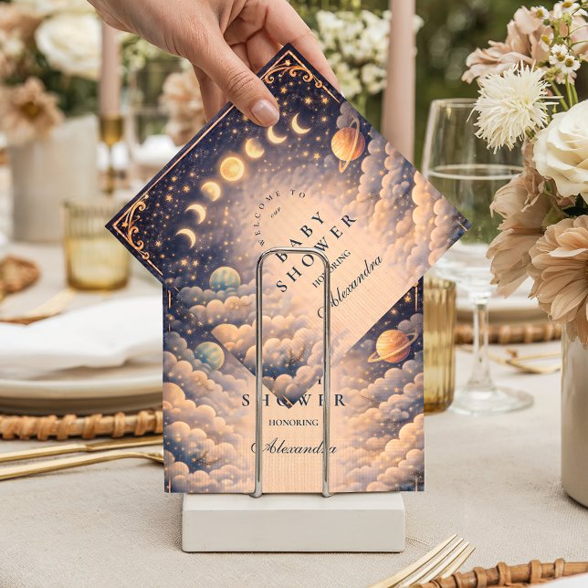 Moon Phases Space Baby Shower Serviette (Von Creator hochgeladen)