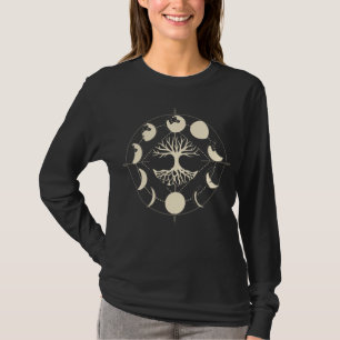 Moon Phases Spirituelle Tree Astronomie Crescent T-Shirt