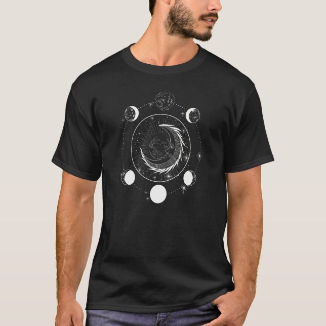 Moon Phases Sun Celestial Galaxy Universe T-Shirt (Vorderseite)