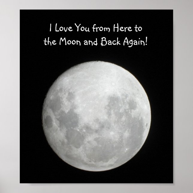 Moon Poster I Liebe Sie von hier zum Mond (Vorne)