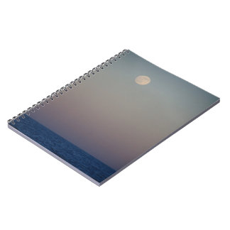 Moon Rise Over the Ocean #4687 Notebook Notizblock