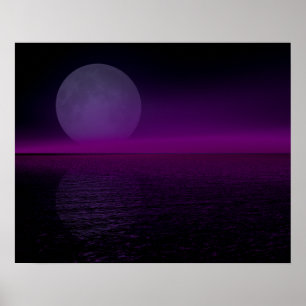 Moon Rise Pink Haze Flipped Poster