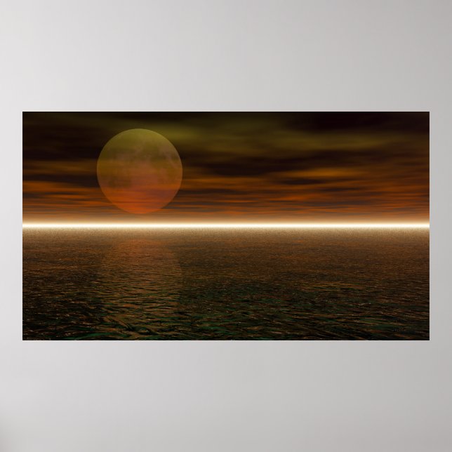 Moon Rising Aquarium Hintergrund Poster (Vorne)