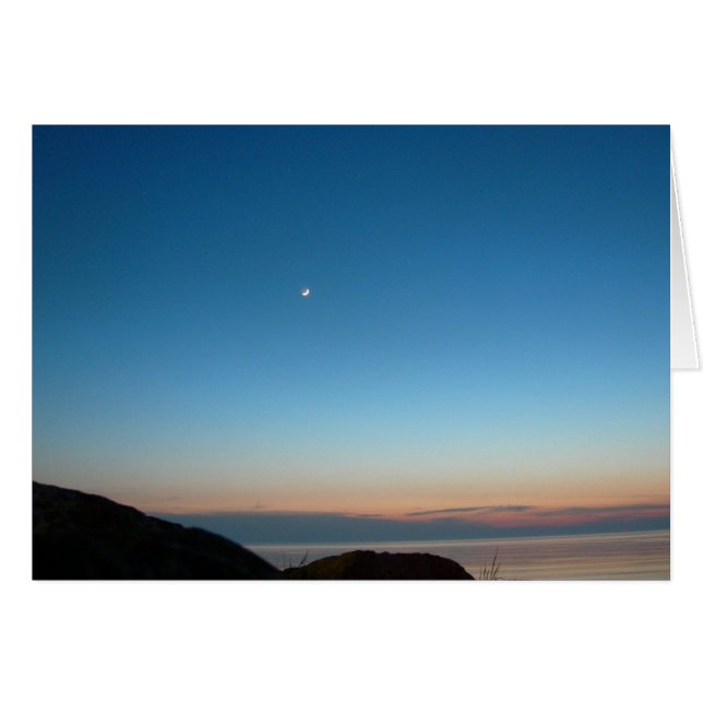 Moon Rising over Lake Michigan (Blank) (Vorderseite (Horizontal))