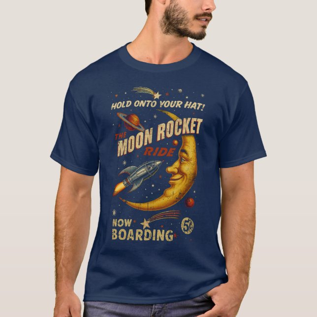 Moon Rocket Ride Men's T - Shirt (Navy) (Vorderseite)